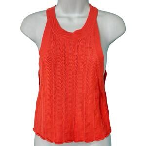 Wilfred Aritzia Coral Pink Crevier Sleeveless Knit Racerback Top Scallop Hem M